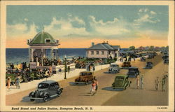 Band Stand and Police Station on the Shore Hampton Beach, NH Postcard Postcard