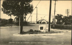 Liberatore Square and Monument Mansfield, MA Postcard Postcard