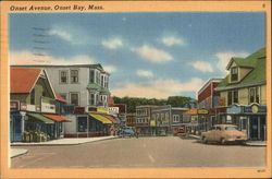 View of Onset Avenue, Onset Bay Wareham, MA Postcard Postcard