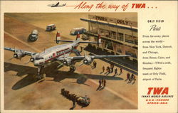 Orly Field - TWA Airplane Postcard