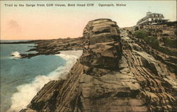 Trail to the Gorge from Cliff House, Bald Head Cliff Ogunquit, ME Postcard Postcard