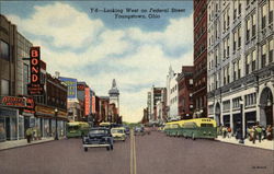 Looking West on Federal Street Youngstown, OH Postcard Postcard