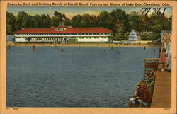 Euclid State Park - Cascade, Pool and Bathing Beach, Lake Erie Cleveland, OH Postcard Postcard