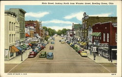 Main Street, looking North from Wooster Street Bowling Green, OH Postcard Postcard