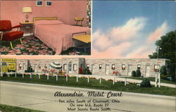 Alexandria Motel Court Cincinnati, OH Postcard Postcard