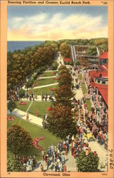 Dancing Pavilion and Coaster, Euclid Beach Park Cleveland, OH Postcard Postcard