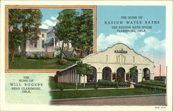 The Home of Will Rogers and Radium Bath House Claremore, OK Postcard Postcard