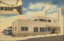 Interior & Exterior Views of Greyhound Bus Terminal Grand Rapids, MI Postcard Postcard