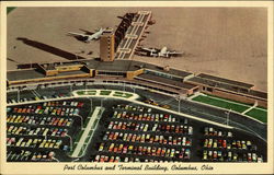 Port Columbus and Terminal Building Ohio Postcard Postcard