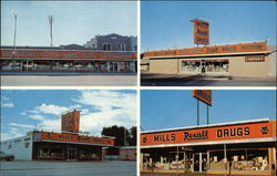 Mills Drug Stores Postcard