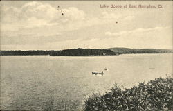 Lake Scene with Boat on the Water Postcard