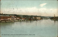 The Housatonic & Dam West from Huntington Bridge Derby, CT Postcard Postcard