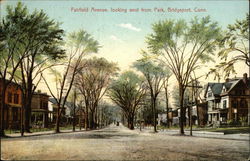 Fairfield Avenue, Looking West from Park Bridgeport, CT Postcard Postcard