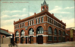 Fire Headquarters Lowell, MA Postcard Postcard