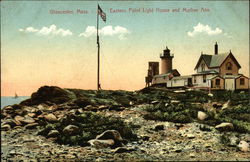 Eastern Point Light House and Mother Ann Postcard