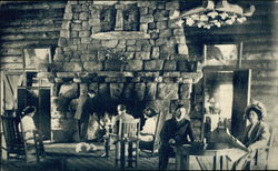 Pebble Beach Lodge - Fireplaces in Great Hall California Postcard Postcard