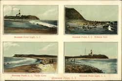 Views of Montauk Point Lighthouse New York Postcard Postcard