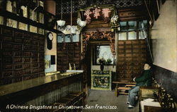 Chinese Drugstore in Chinatown San Francisco, CA Postcard Postcard