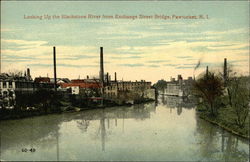 Looking Up the Blackstone River from Exchange Street Bridge Postcard