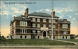 West Broad Street School Westerly, RI Postcard Postcard