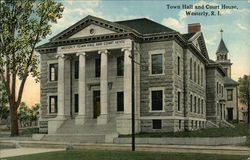 Town Hall and Court House Postcard