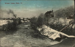 Winter Scene Kent, OH Postcard Postcard