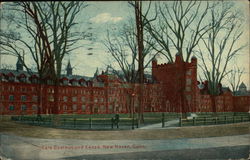 Yale Campus and Fence Postcard