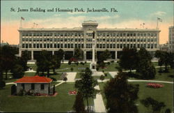 St. James Building and Hemming Park Jacksonville, FL Postcard Postcard