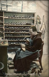 The Shoemaker Monk, Santa Barbara Mission Postcard