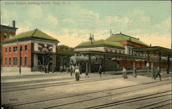 Union Depot, Looking North Troy, NY Postcard Postcard