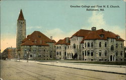 Goucher College and First ME Church Baltimore, MD Postcard Postcard