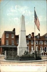 Wells and McComas Monument, Ashland Square Baltimore, MD Postcard Postcard