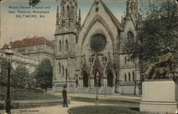 Mount Vernon Church and George Peobody Monument Postcard