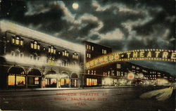 Orpheum Theatre at Night Salt Lake City, UT Postcard Postcard