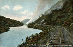 On the C. and O. Ry. and Greenbrier River, Looking East Postcard