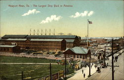 Largest Ship Yard in America Newport News, VA Postcard Postcard