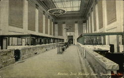 First National Bank - Interior Youngstown, OH Postcard Postcard