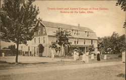 Tennis Court and Annex Cottage of Four Gables Postcard