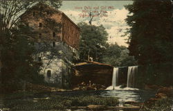 Idora Falls and Old Mill, Mill Creek Park Youngstown, OH Postcard Postcard