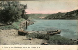 View on Mississippi River La Crosse, WI Postcard Postcard