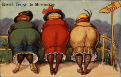 Beef trust in Milwaukee Comic, Funny Postcard Postcard