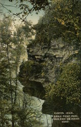 Eagle Point Park, Face Rock or Indian Head Clinton, IA Postcard Postcard