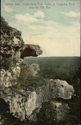 Eagle Point Park, Profile or Projecting Rock Near the Old Well Clinton, IA Postcard Postcard