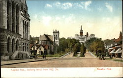 Capitol Avenue, Looking West from 16th Street Omaha, NE Postcard Postcard