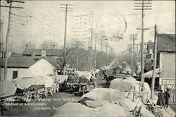 Tobacco Wagons Waiting Their Turn to Unload at Warehouses Postcard