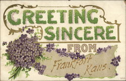 Greetings Sincere From Frankfort, Kans. Kansas Postcard Postcard