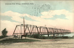 Arkansas River Bridge Postcard