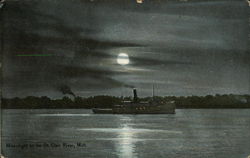 Moonlight on the St. Clair River Postcard