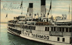 Steamer Tashmoo Leaving Dock With President Roosevelt on Board Detroit, MI Postcard Postcard