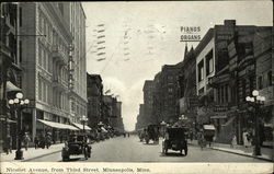 Nicollet Avenue from Third Street Minneapolis, MN Postcard Postcard